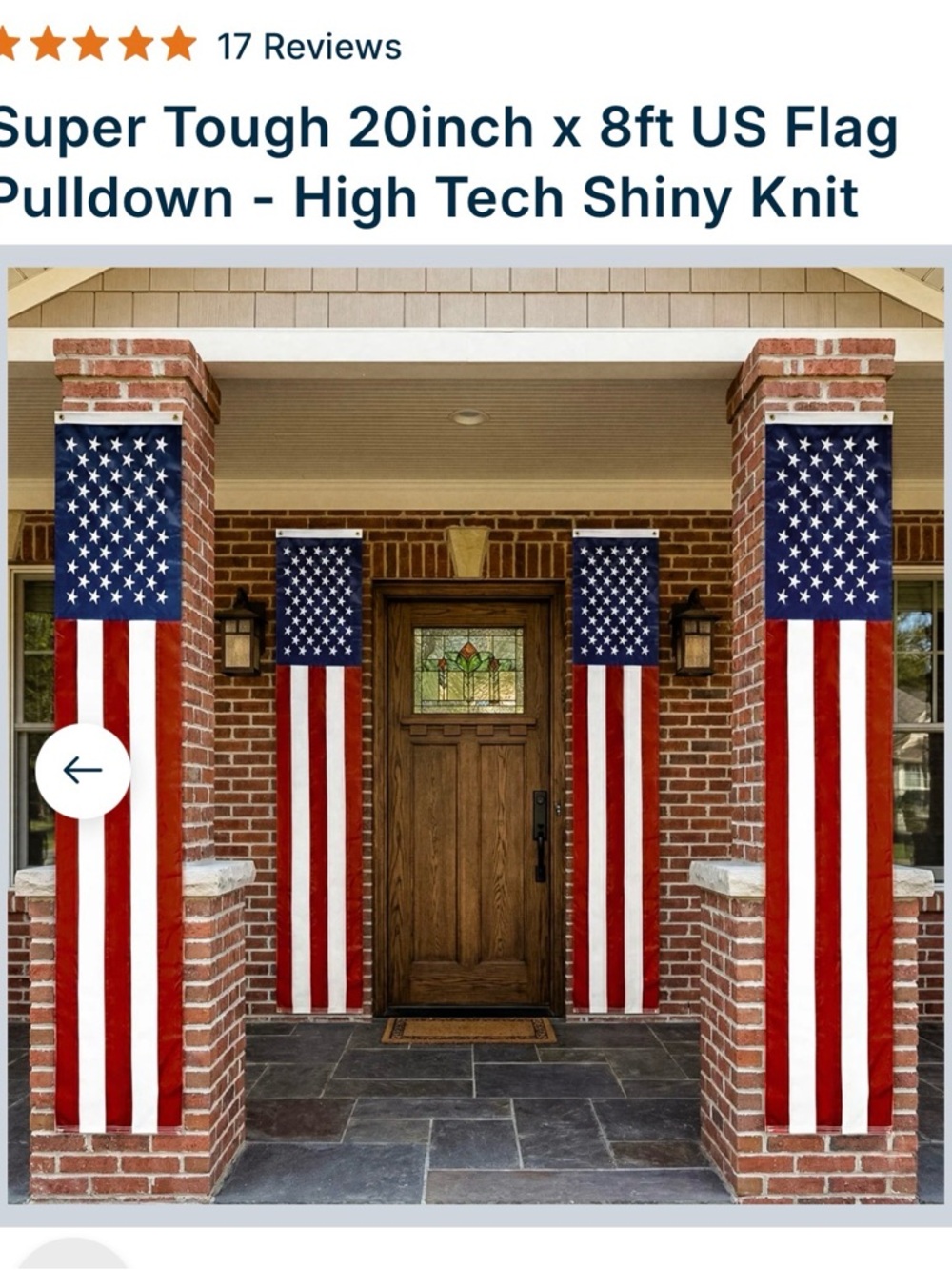 2 Verticle American Flag Pulldown Banner - Red, White & Blue 🇺🇸 - Picture 2 of 2